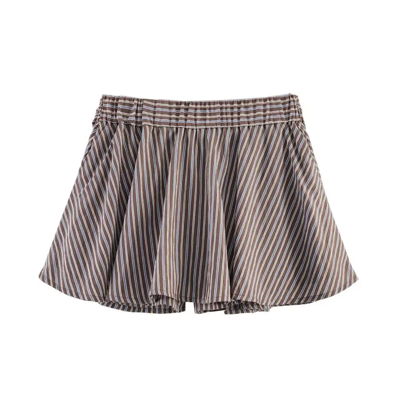 Spring 2026 Casual Women's  Knot Decorated Striped Shorts New Arrival Fashionable Comfortable Breathable Natural Waist