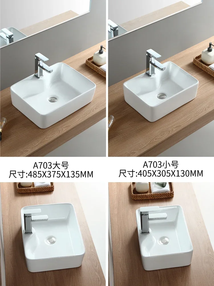 ~Y   Table Basin Wash Basin Mini Home Single Basin Balcony Washbasin Small Size on Ceramic