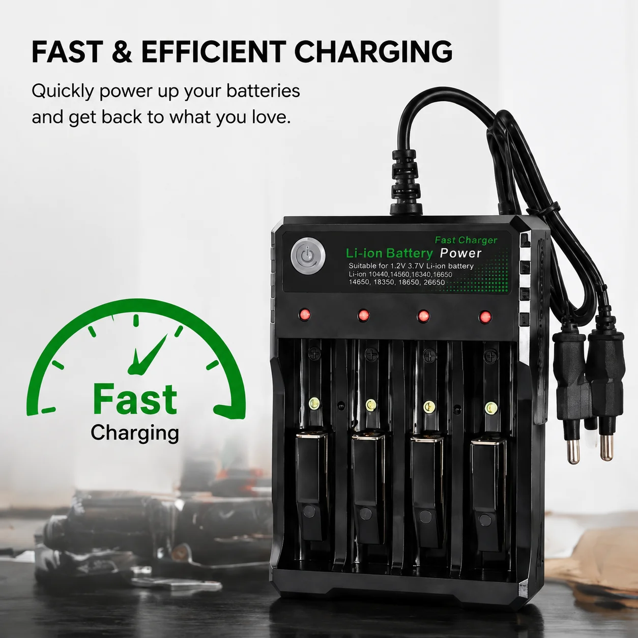 18650 Li-ion Battery Charger 4 Slots AC 110V 220V EU/US Dual For 18650 Charging 3.7V 4.2V Rechargeable Charge for 18500 ﻿