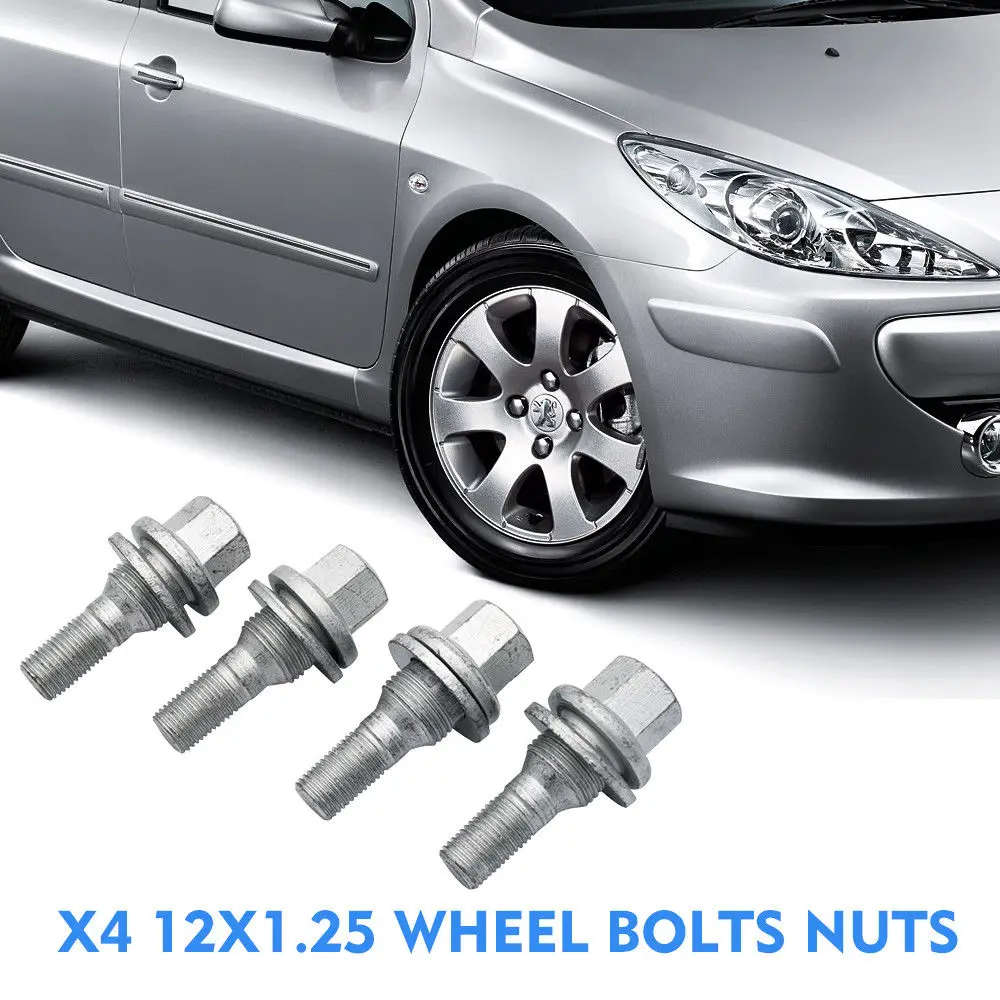 

4Pcs For PEUGEOT106 1007 205 206 207 306 307 405 with original Peugeot Alloy Wheel Bolts Nuts Screws studs alloy