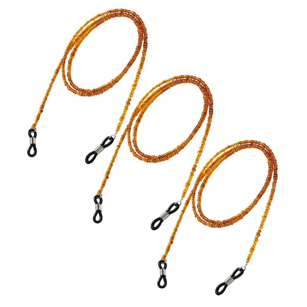 

3 pcs Chains Beaded Retainers for Sports Fit Most Glasses Portable Eyeglass Holder Strap Outdoor Activities Accessories