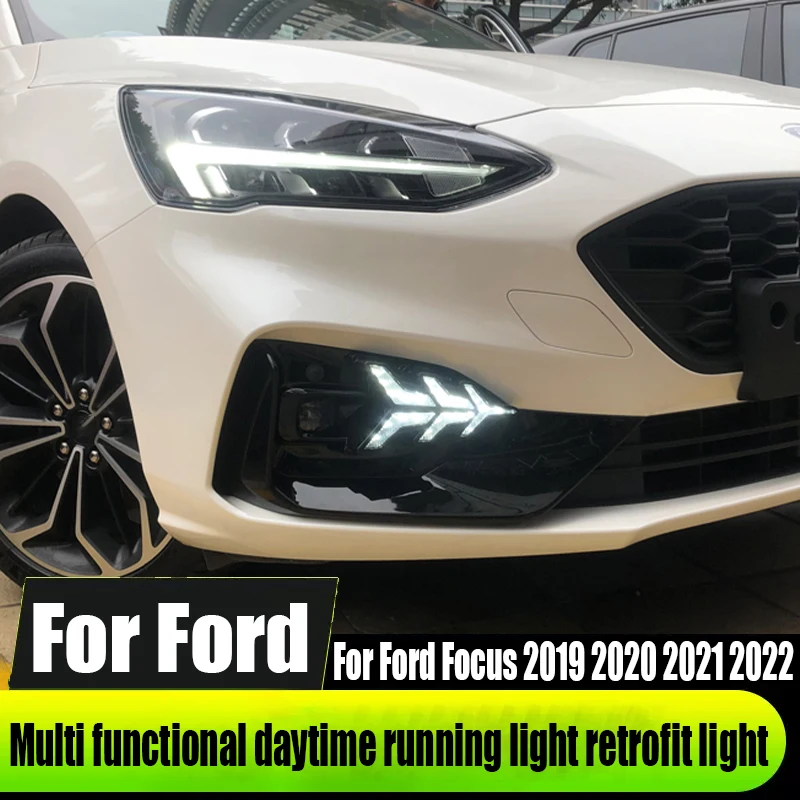 Daytime running lights fog lights modified LED lights car exterior decoration accessories For Ford Focus 2019 2020 2021 2022