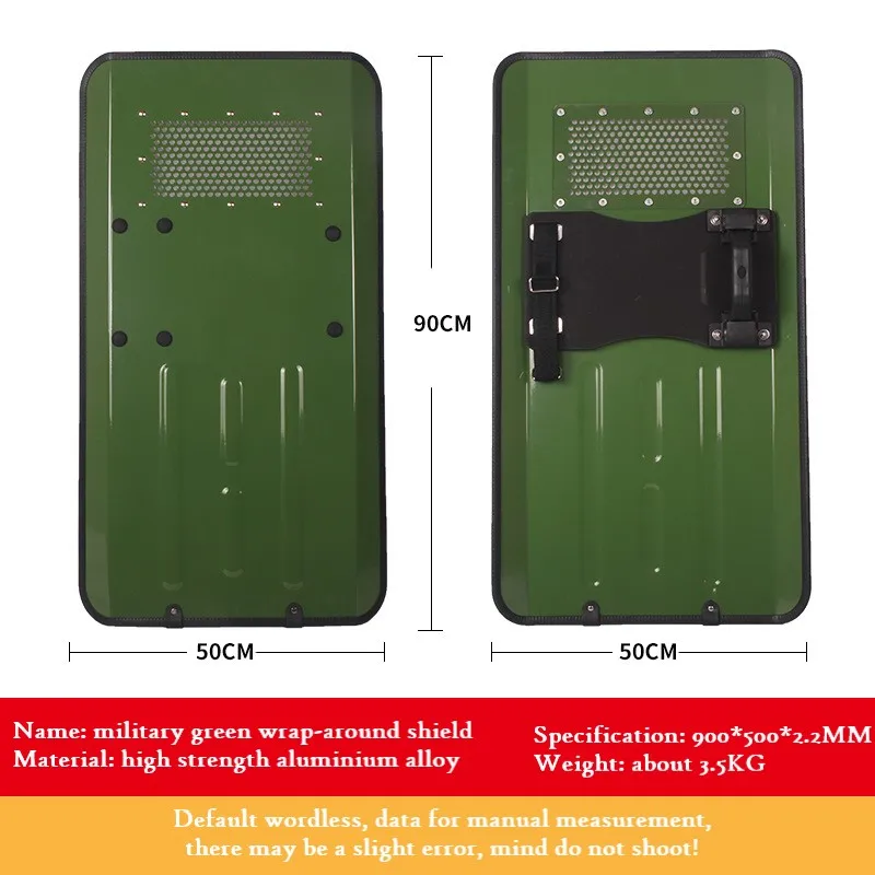 DP-LHJ-01 Metal Aluminum Shield PC Protective Mirror Handheld Defense Rectangular Shield Border Protection Security