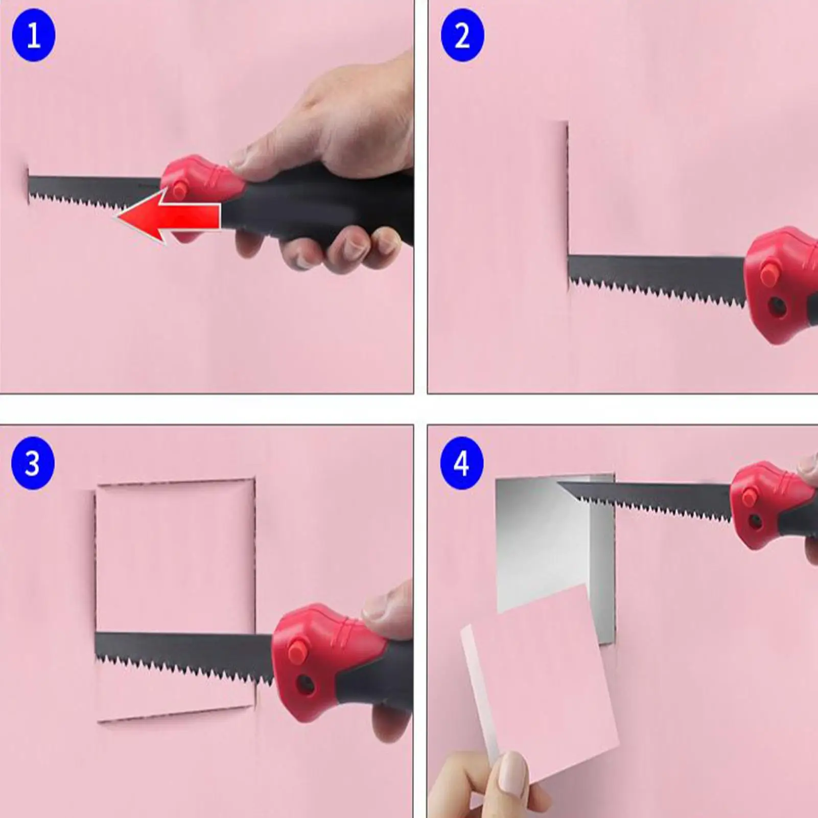 Folding Drywall Saw 6-Inch Hand Saw Cutter For Plywood Triple Teeth Small Wood Handsaw For Bone PVC Plaster Metal Gardening
