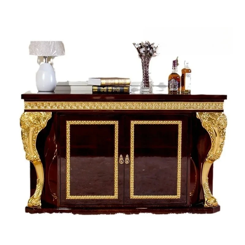 

Новый китайский классический входной столик, золотая фольга с гравировкой, фортепиано, лак, резьба по дереву, цветок, шкаф для телевизора, обеденный боковой шкаф для хранения