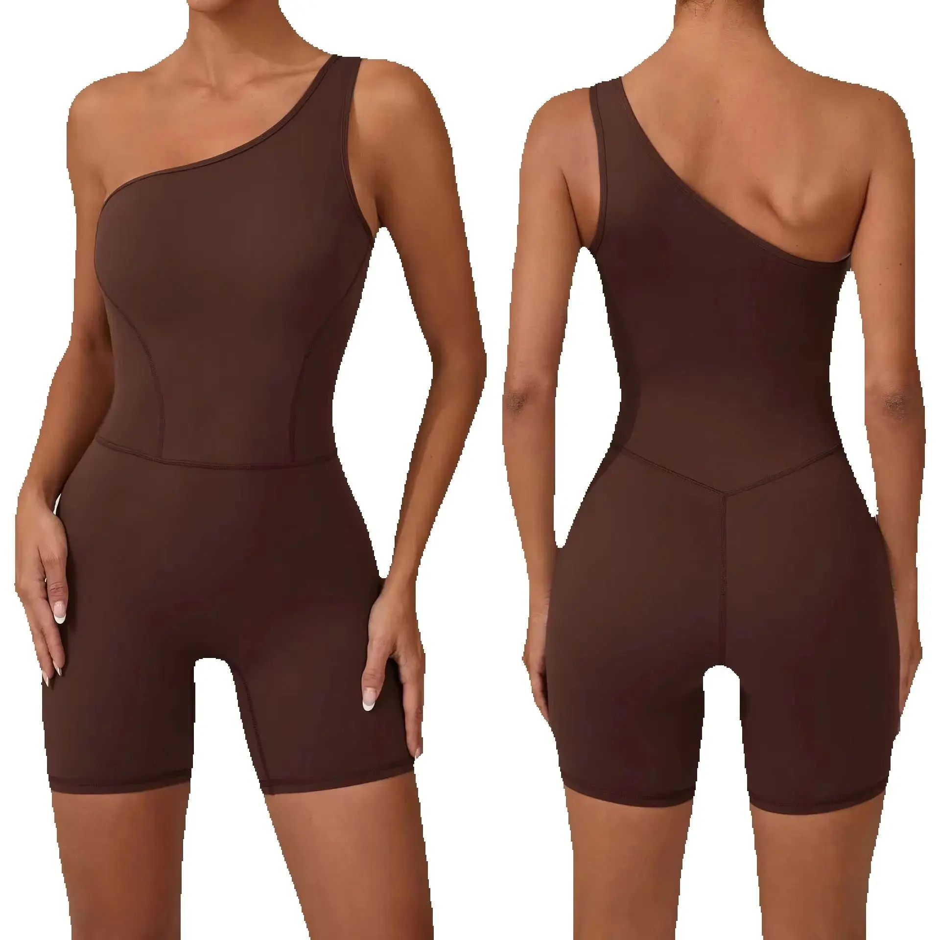 

Женский цельный костюм для йоги с эластичной подкладкой для спортзала на одно плечо, женский спортивный соломенный летний сексуальный спортивный комплект для йоги с изображением обезьяны, короткий фитнес-комплект