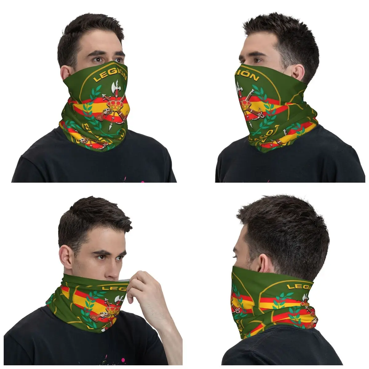 Men Spanish Legion Bandana Merch Neck Cover Printed Spain Army Wrap Scarf Warm Balaclava For Riding Washable