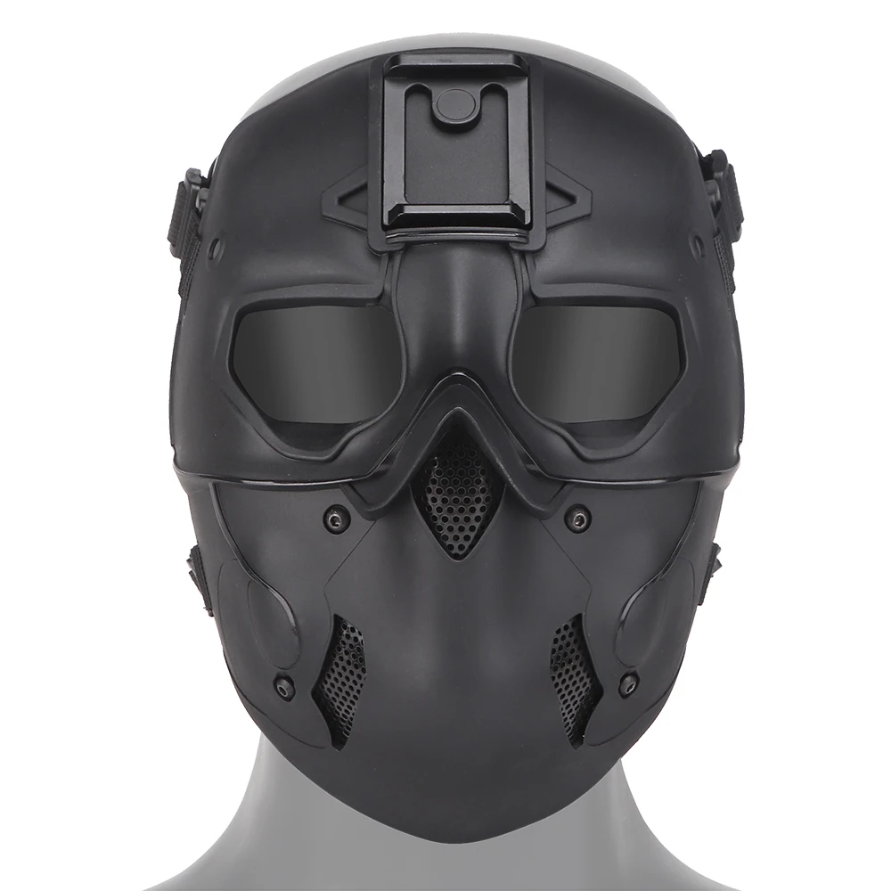 Tactical Airsoft Mask with Headgear Suit Mask Can Carry Variety Night Vision Devices Airsoft Paintball Halloween Movie Props