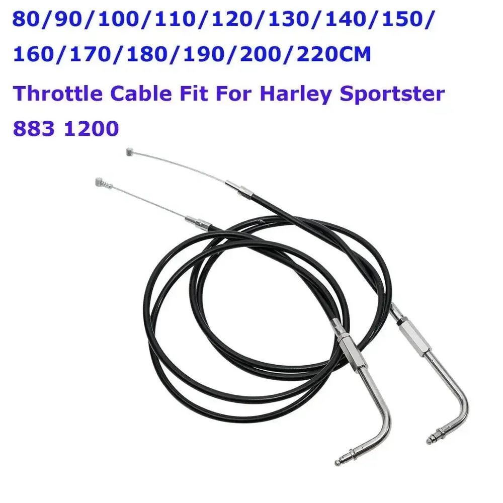 Accesorio de accesorios para motocicleta, Cable de acelerador de 80-220cm para Harley Sportster XL 883 XL 1200 2002-2014 2005 2006