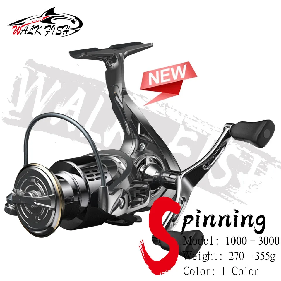 WALK FISH New Reel Fishing 1000-3000 Max Drag 10kg Spinning Reel Double Handle Grip Fishing Goods Fresh Pesca Fishing Reel