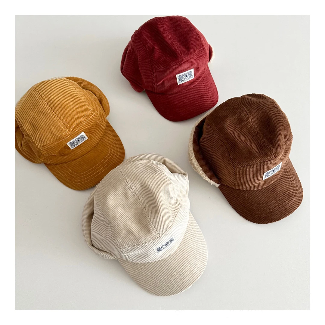 

Winter Kids Lei Feng Hat Solid Color Thicken Baby Boys Ear Protection Hat Minimalist Warm Children Girls Cap