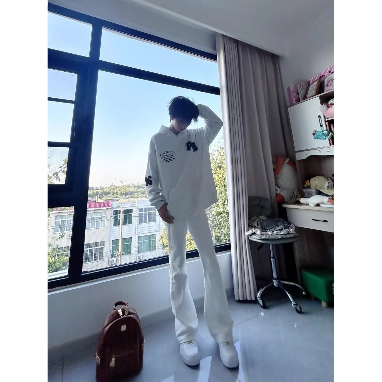 

Джинсы Cleanfit Micro Flare Denim, белые, в стиле High Street, прямые, свободного кроя, износостойкие, на все сезоны