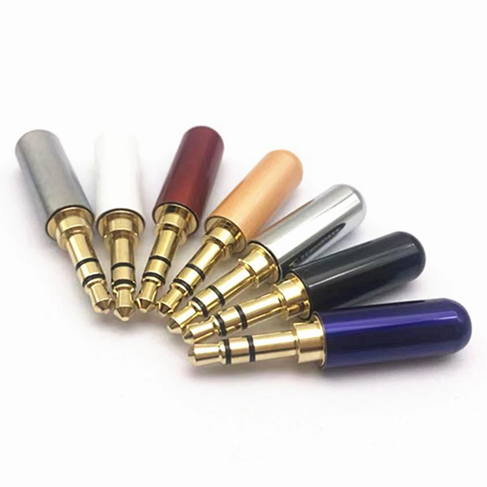 1 قطعة 3.5 مللي متر 3 القطب مقبس استريو 3 دبوس ذكر مطلية بالذهب سماعة إصلاح مهايئ الرافعة سبائك معدنية سلك الصوت لحام موصل #5