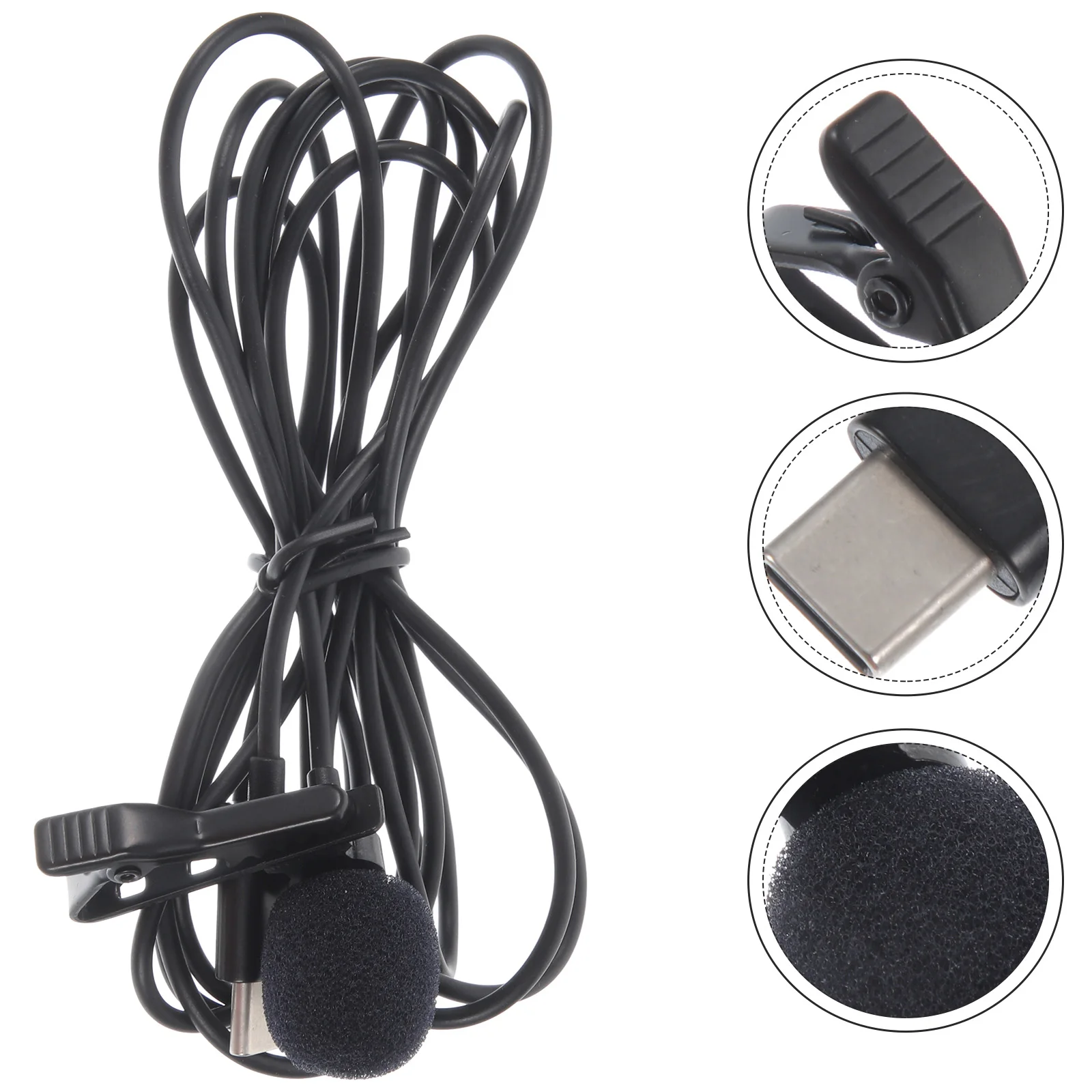 

Lavalier Microphone Mini Portable Live Broadcast Karaoke Recording Phone Mic Lav Lapel Replacement Professional Video Lectures