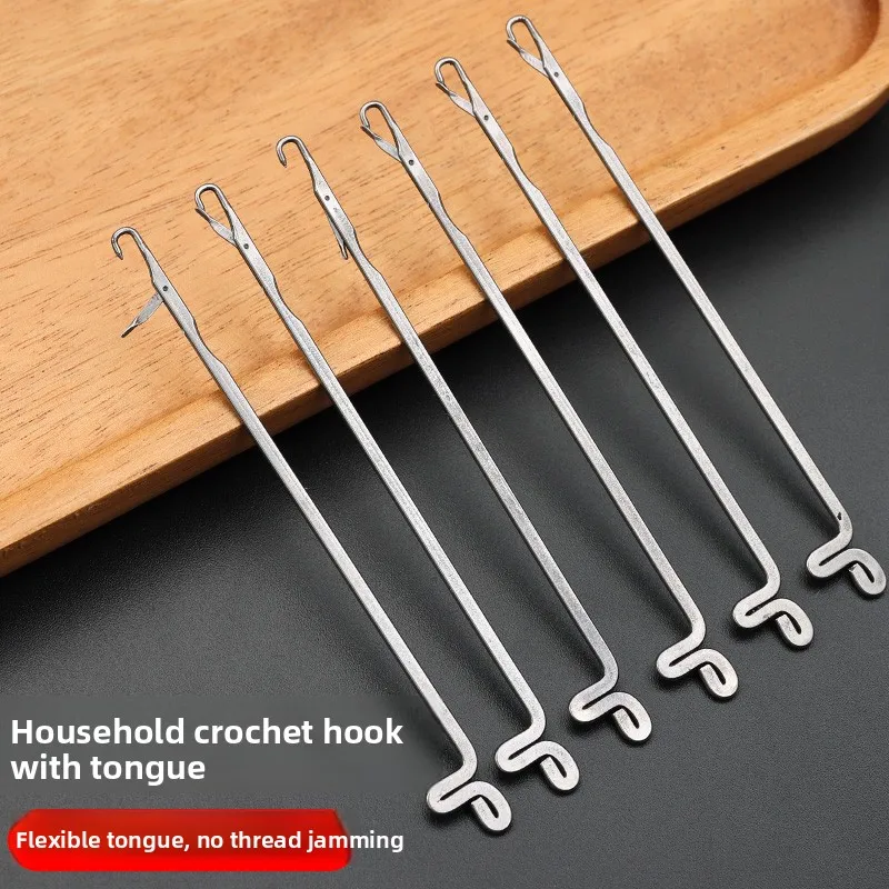 

Knitting Tool with Tongue Hook Needle for Sweater Yarn Tongue Knitting Needle Crochet Hook for DIY Home Sewing And Crts