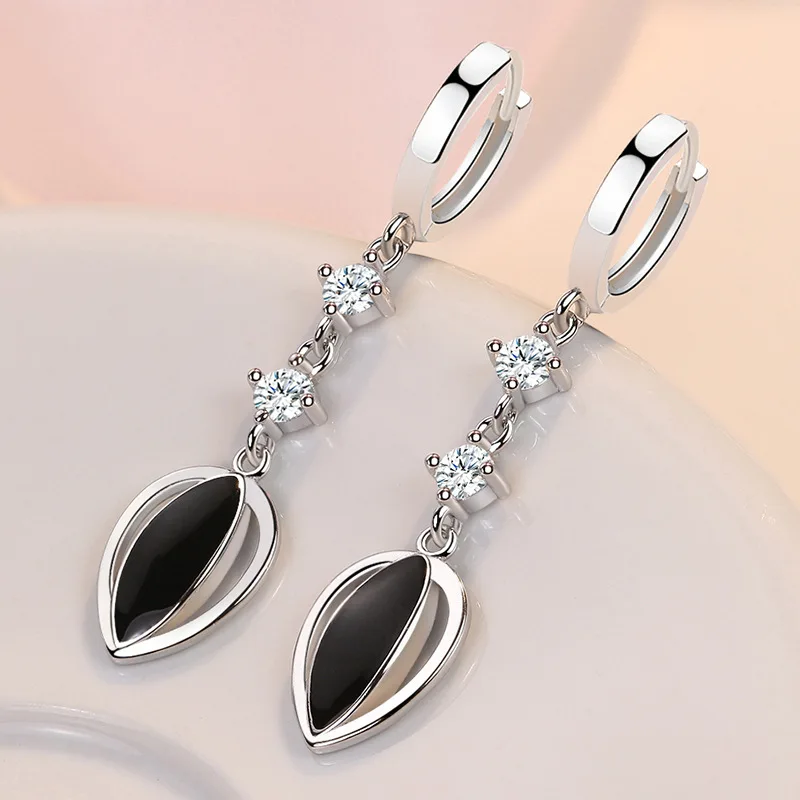 925 Sterling Silber Ohrringe mit Zirkonia-Kristall Blumen-Ohrringe Charm-Schmuck für Frauen Geschenk Verlobung Hochzeit Feiner Schmuck