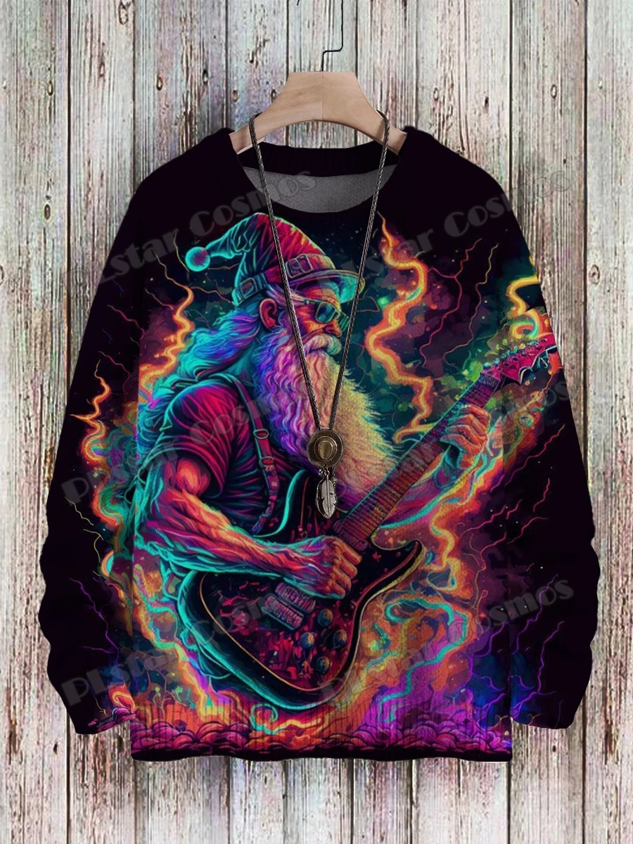 Suéter vintage KMY25 llama arcoíris – Cuello redondo impreso 3D - imagen 5