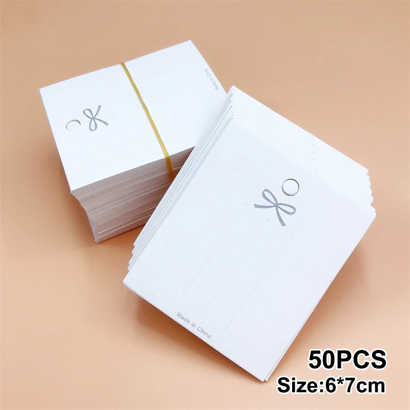 Bow Hair Clip Card Jewelry Packaging Bag Card Paper Display Card For Necklaces Bracelets Earrings Studs Cardboard Packaging