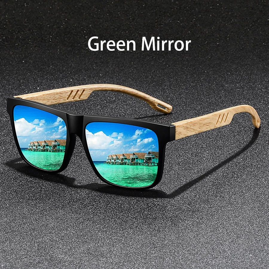 Modische Vintage Unisex Quadratische Sonnenbrille für Männer und Frauen Angeln Fahren Luxus Marken Designer Sonnenbrillen – Detail 6