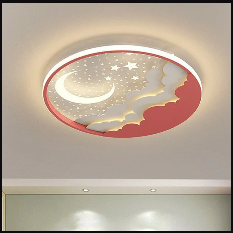 Modern round led ceiling light fixture for Bebroom shopcase Kids Room Deco Ceiling Lamp Moon Star Light reading surface lighting