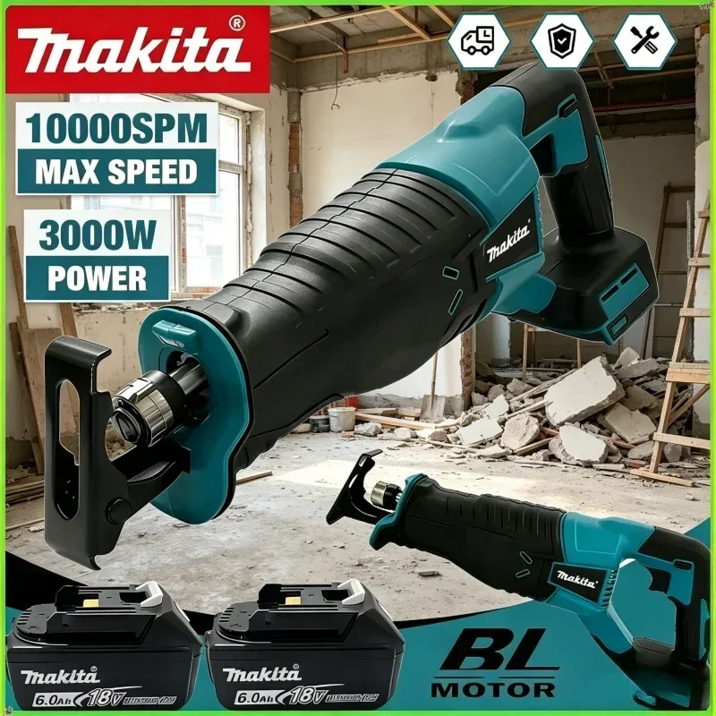 

Makita Reciprocating Saw With 4pcs Saw Blades For Makita 18V Battery, Brushless Cordless Reciprocating Saw Portable Power Tools