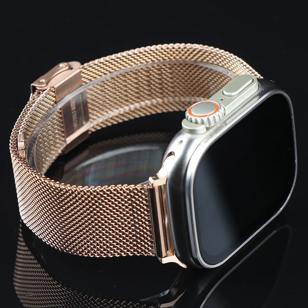 Milanaise-Edelstahlarmband für Apple Watch Band Ultra 3 49 mm Armband iWatch Serie 11 10 9 8 7 SE 6 5 4 3 46/45/44/42/41/40 mm