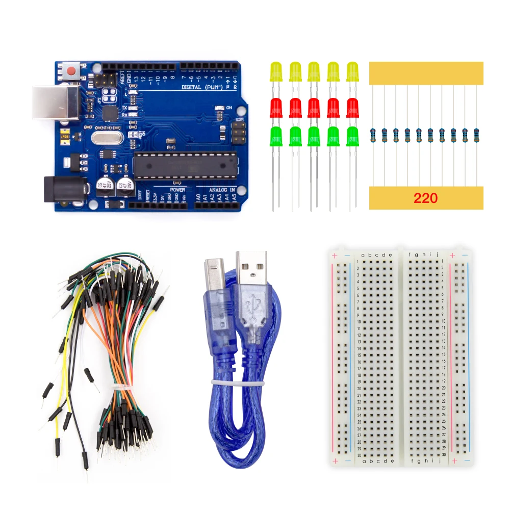 KUONGSHUN Project Basic Starter Kit with Tutorial Compatible with Arduino UNO R3 IDE DIY Electronic Kit