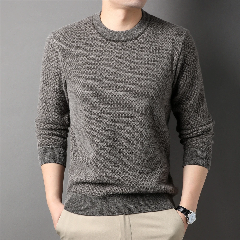 

Brand O-Neck Fleece Knitted Sweater Men Clothing Autumn Winter New Arrival Classic Casual Warm Pullover Jersey Z1179