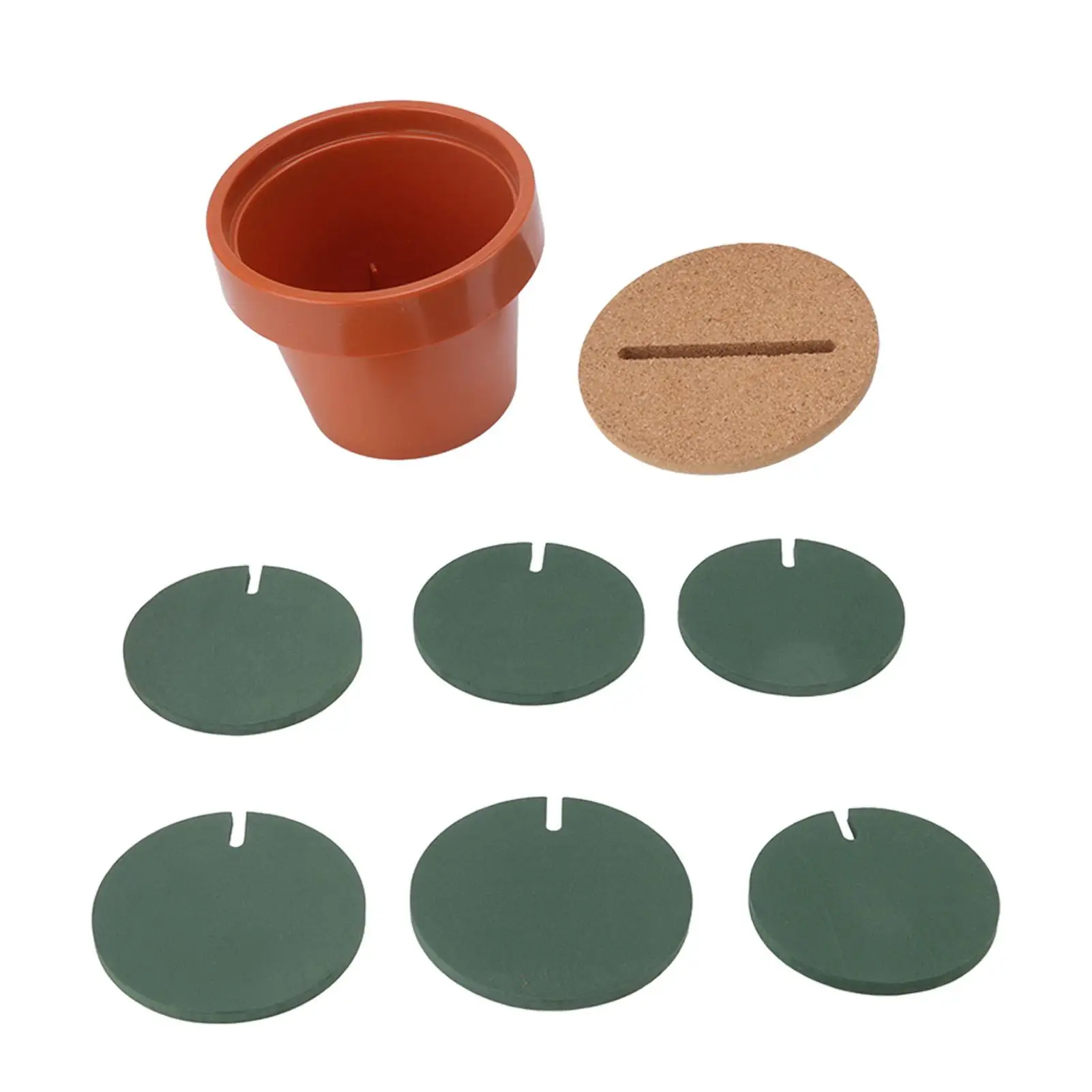 

Cactus Coaster Set with Flowerpot Holder - Non-Slip for desk Coasters for Home & Office Decor