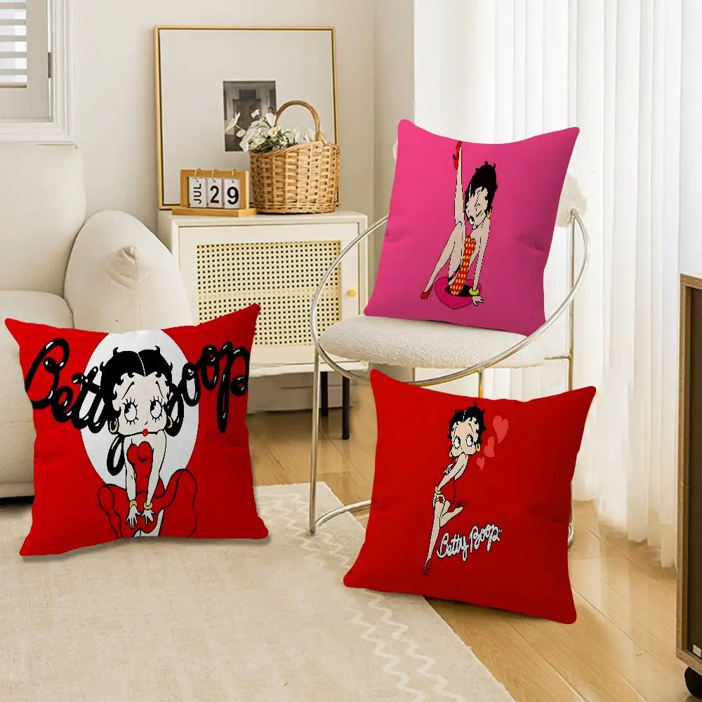 Hot Cartoon B-Betty B-BoopES Cushion Cover Polyester Sofa Cushions Decorative Throw Pillows Home Decoration Pillowcover