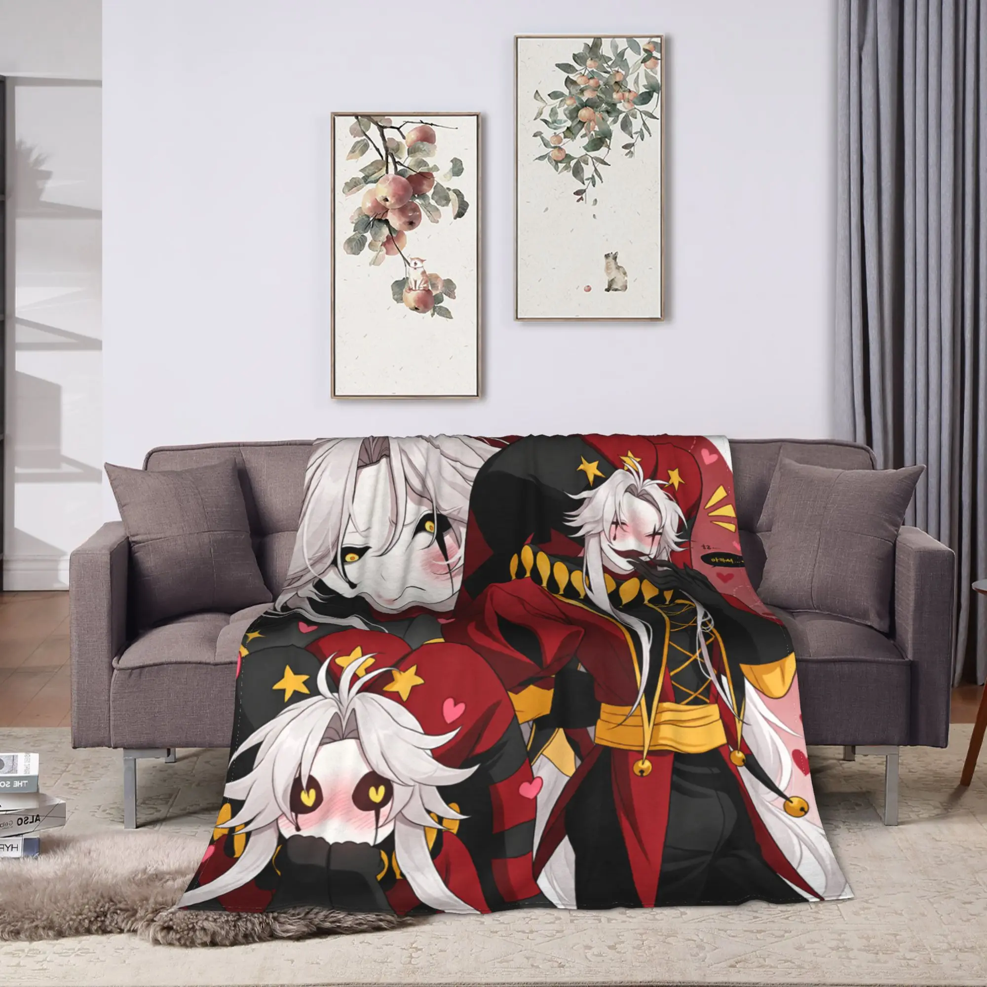 Freak Circus Twins Art Plush Blanket Boy Girl  Flannel Throw Blanket For Outdoor Warm Soft Custom DIY Bedspread Birthday Gift