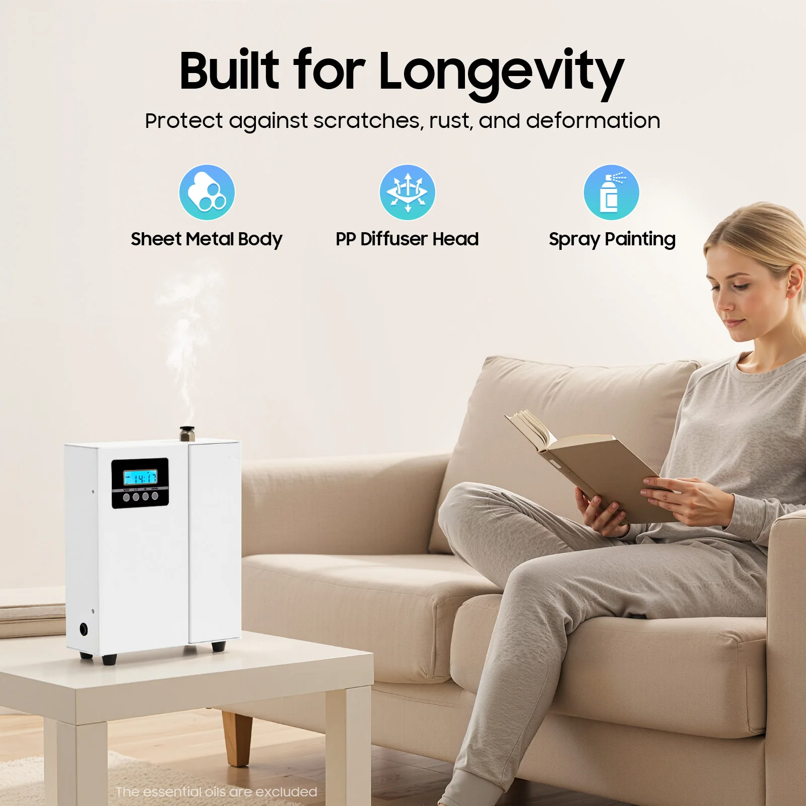 Macchina profumata da 150 ml, diffusore di aromi ad ultrasuoni, diffusore montabile a parete, diffusore di profumo domestico, copertura da 100 m2