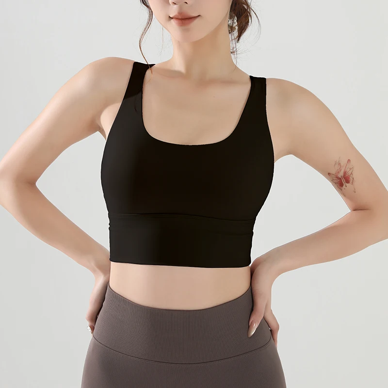 Women's Shock-Absorbing Yoga Sports Bra Summer Fitness Gathered Breasts Accessory Breathable Comfortable Yoga Sports Bra