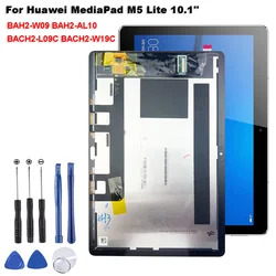 New 10.1'' For Huawei MediaPad M5 Lite BAH2-L09 BAH2-W09 W19 LCD Display + Touch Screen Digitizer Sensor Full Assembly+Adhesive