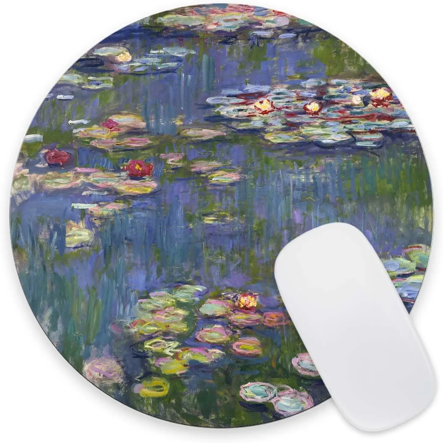 Mouse pad Mouse pad custom cute round water lilies claud monet mat small non slip rubber gaming office home