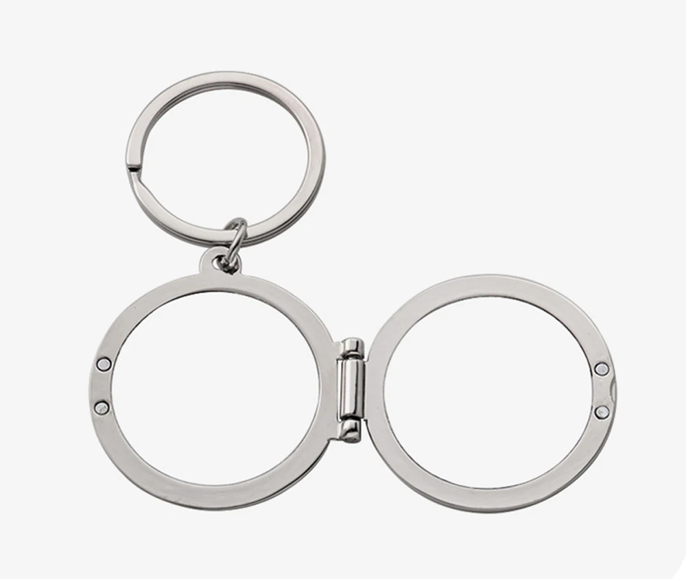 

10pcs Sublimation DIY White Blank Alloy Circle Photo Frame Keychain