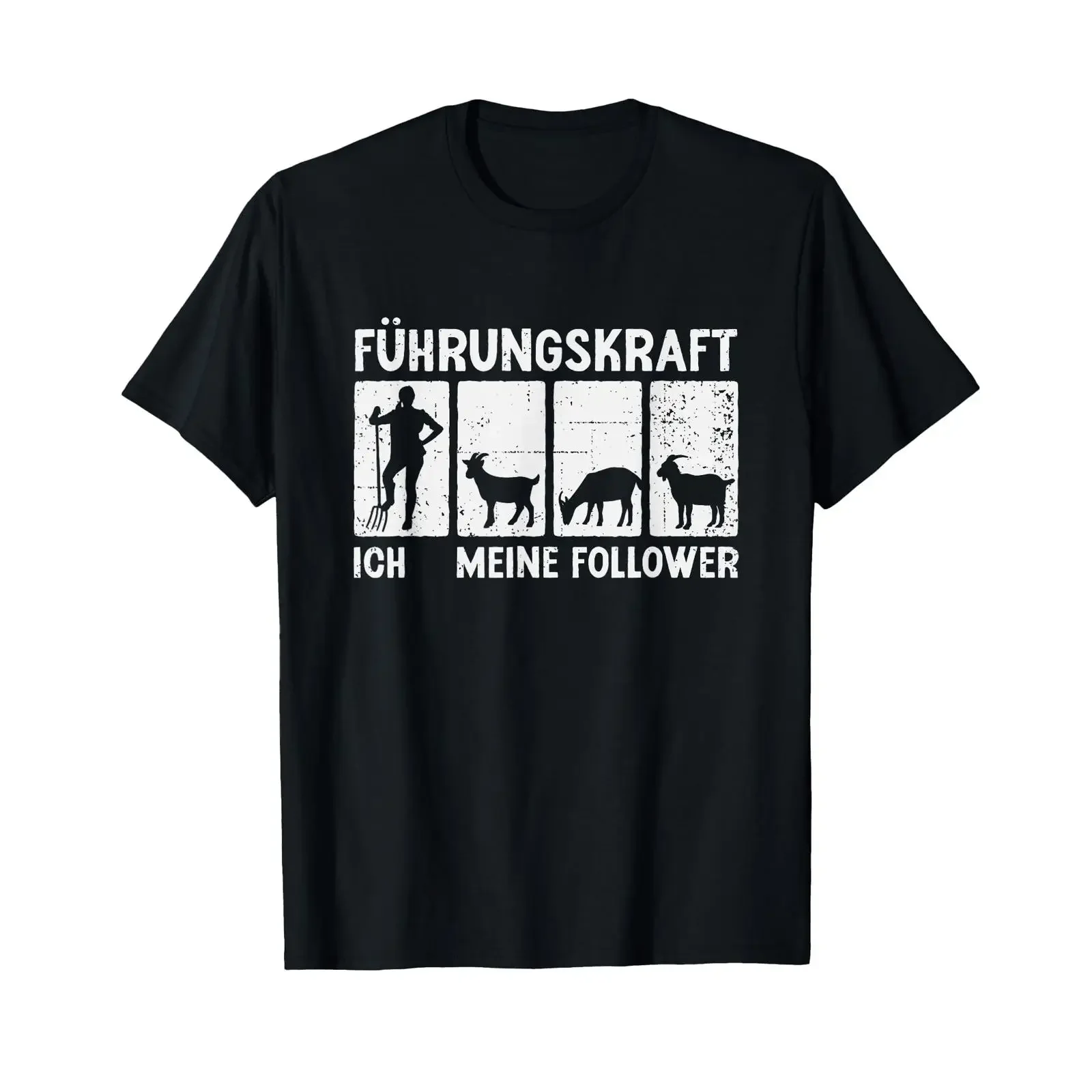 Goat Leadership Farmer T Shirt black vintage Washed homme Comfortable Breathable Stylish Top For Everyday Wear Stretched Casual