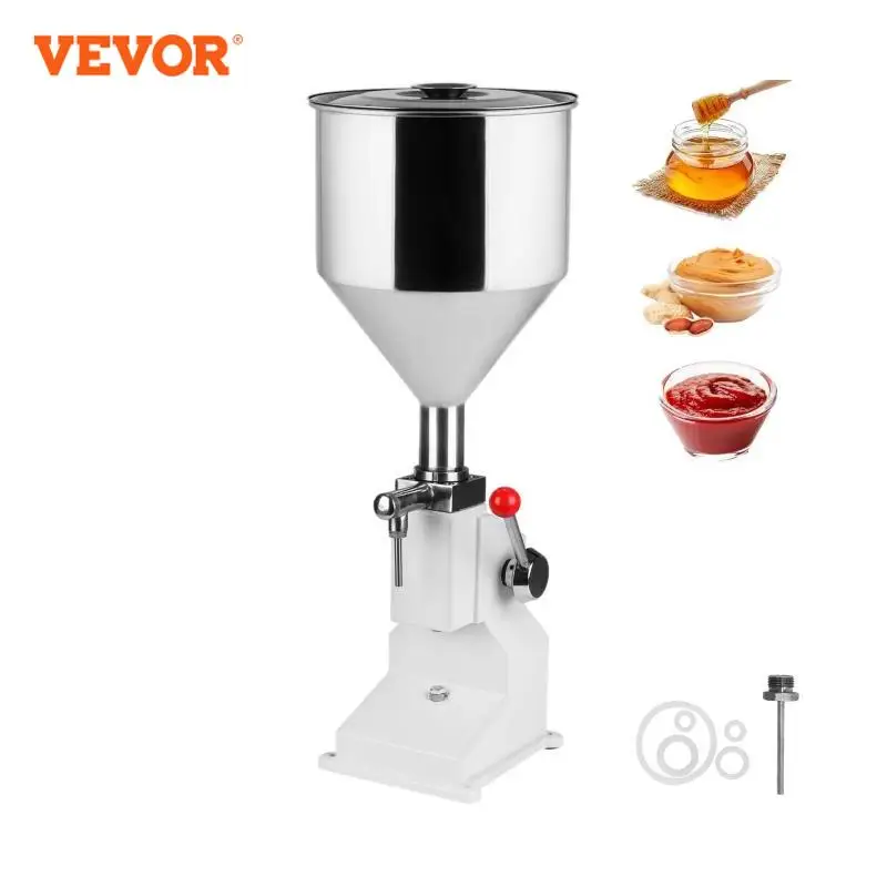 VEVOR A03 Manual Liquid Filling Machine 5-50 ML Commercial Liquid Dispenser Nozzle Piston Spring Screw Paste Oil Bottle Filler