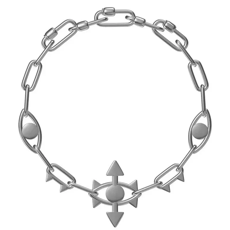 2025 New Punk Necklace Metal Chain Hip Hop Vintage Street Silver Frosted Unisex Choker for Women Men Jewelry