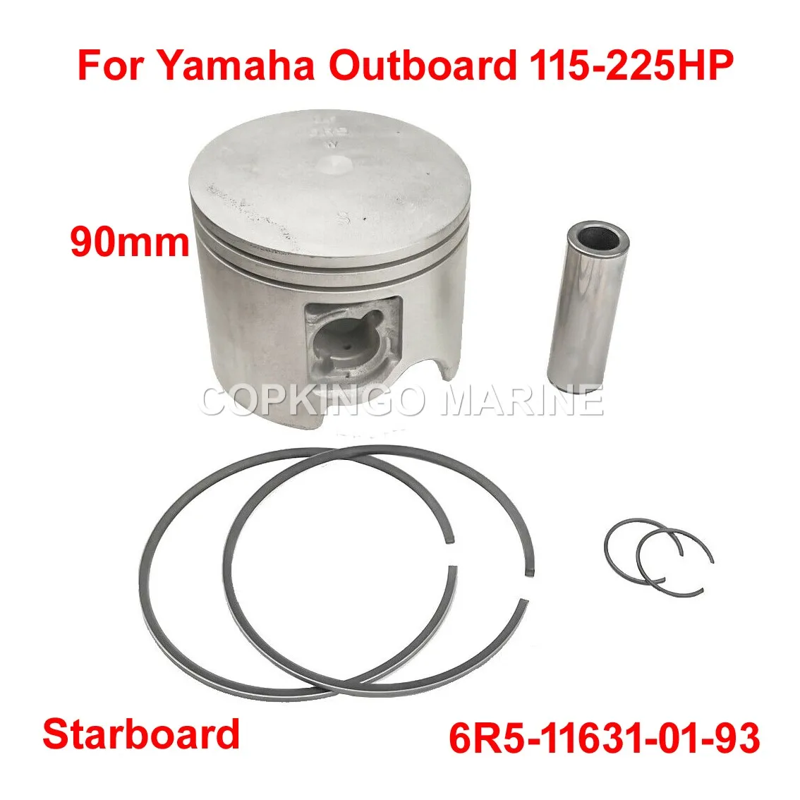 Boat Piston Kit Std 6R5-11631-01-93 For Yamaha Outboard starboard 2T 115HP-225HP 90MM