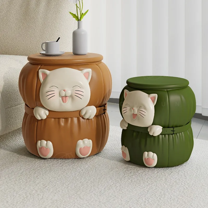 Light luxury high-end sense household storage cute creative shoe change low stool