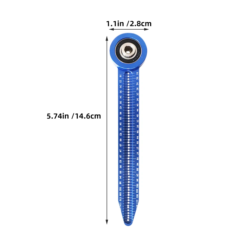 Mini regla de brújula portátil de aleación de aluminio, herramienta de dibujo multifuncional de círculo de precisión, carpintería, ingeniería, 2 uds.