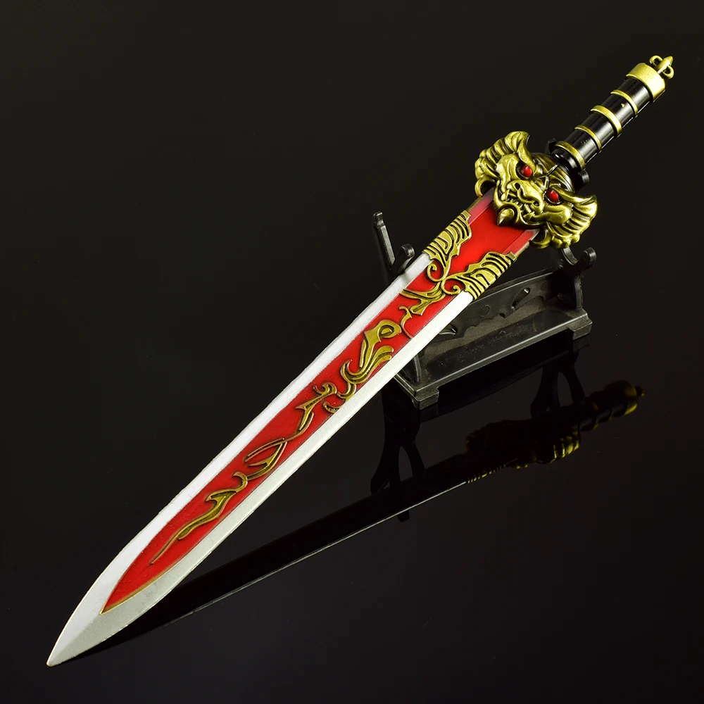 28 cm/11,02 pulgadas creación de dioses 12 espada divina periférica armas masculinas y femeninas modelos colecciones de aleaciones antiguas adornos regalos
