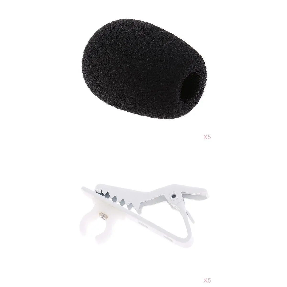 5 Pack 6mm Lapel Tie Clip with 5 Pack Windshield Windscreen Sponge