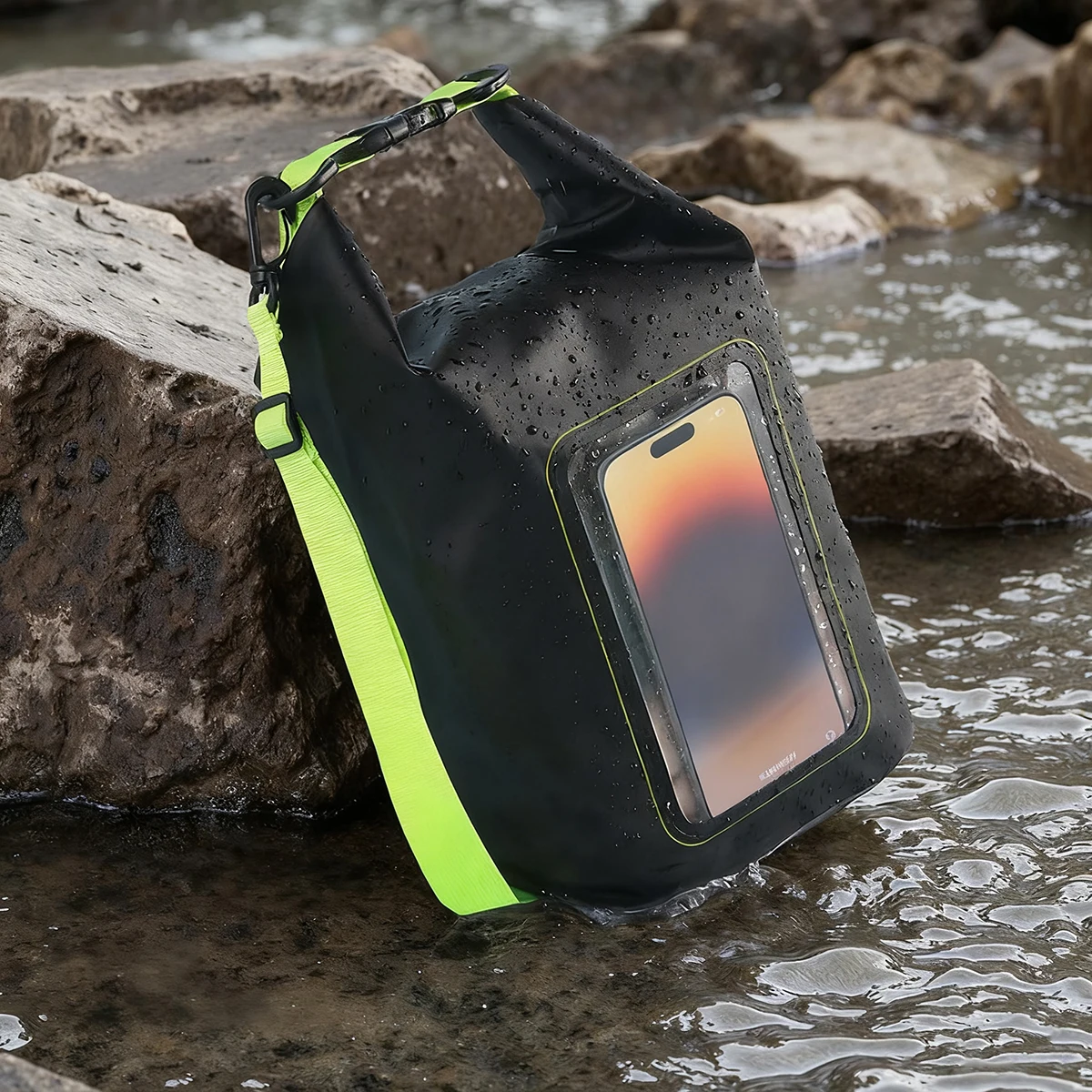 

Custom Logo PVC Waterproof Dry Bag Large Capacity Gear Bag Transparent Touchable Phone Pocket for Him Her Beach Swimming Outdoor