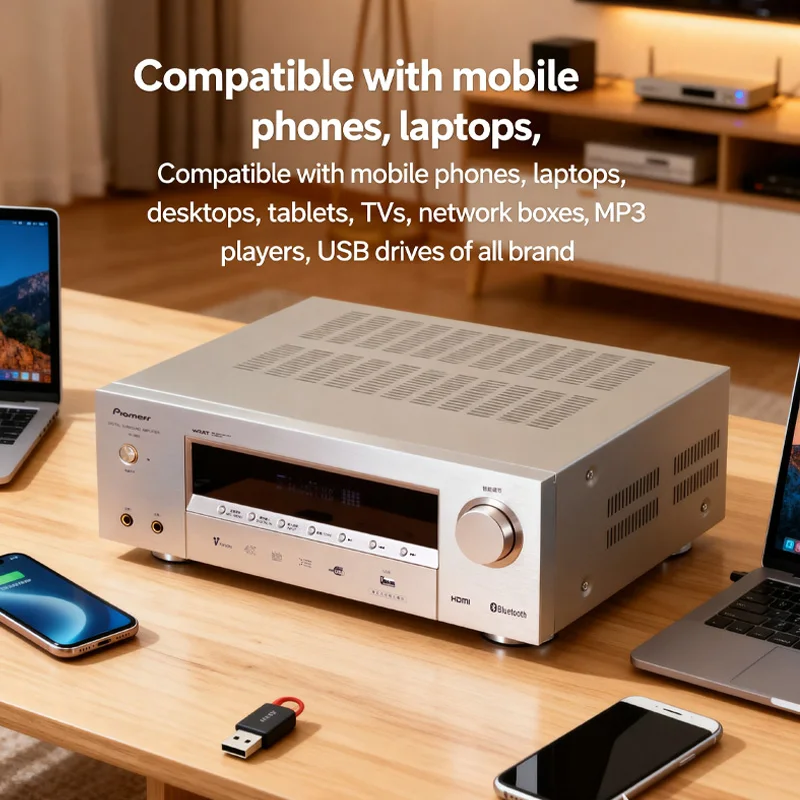 5.0 Bluetooth Amplifier 1200W High Power Amp 5.1 Home Theater Sound System Hifi Fever HDMI Fiber Coaxial For Speaker Amplifiers