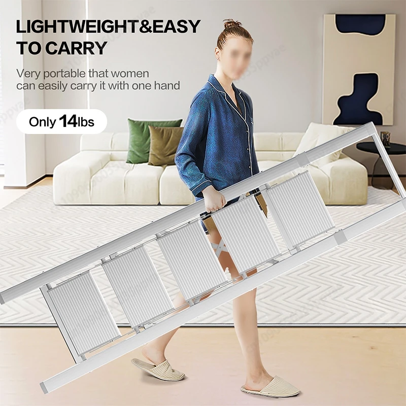 Aluminum A Frame Ladder Folding Telescopic Multi Position Step Ladder With Anti Slip Feet For House Renovation And Cleaning