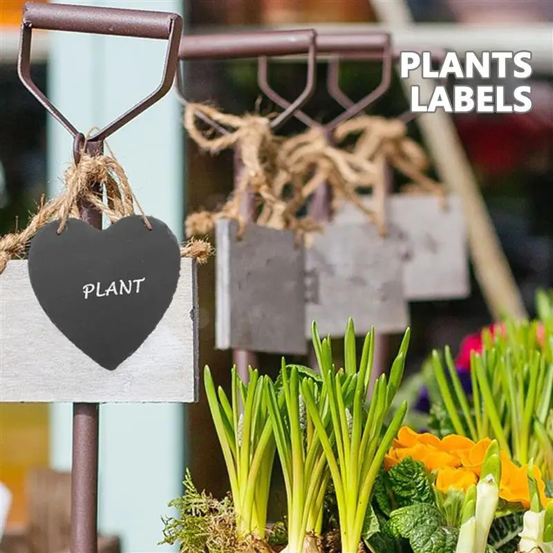 Signs Garden Stone Labels Slate Tags for Hanging Natural Heart-shaped Plant Gift Price Warm Letter Design Garden Decor