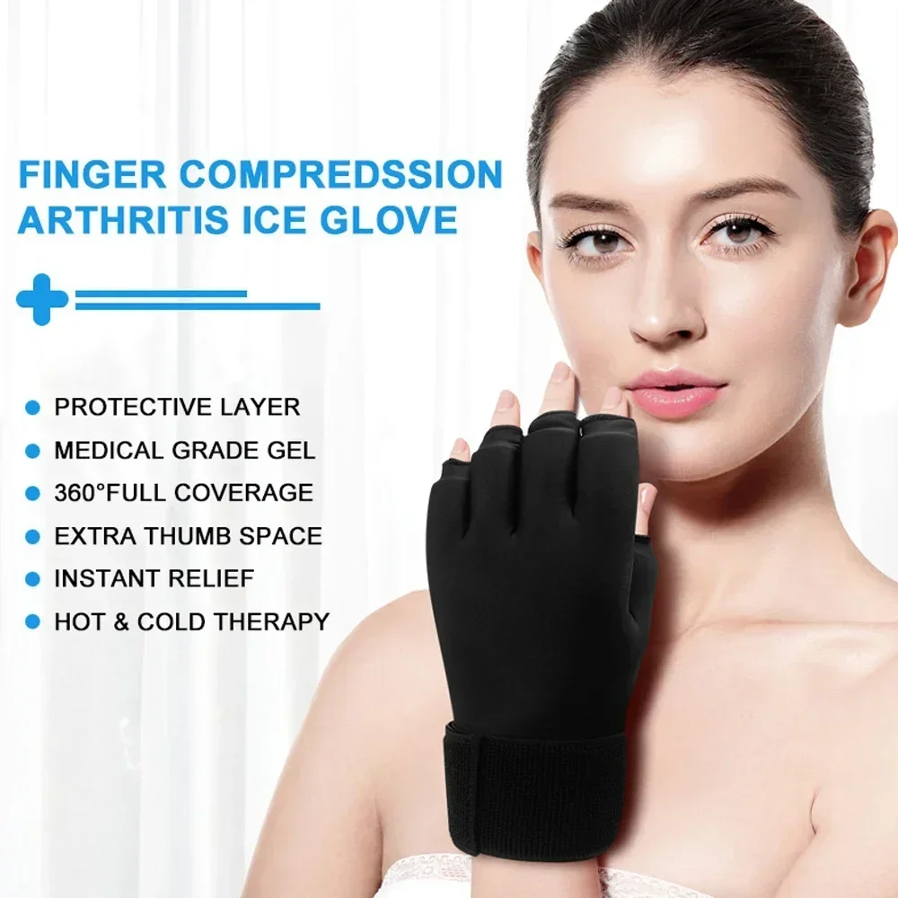 Upgraded Hand Ice Pack Glove for Injuries Wrist Ice Pack Wrap for Carpal Tunnel Relief 360°Hot & Cold Therapy Pack for Hand