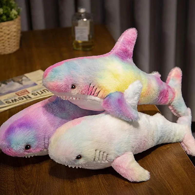 

45/60cm Cute Colorful Shark Plush Toy Anime Stuffed Animals Sharks Fish Plushies Doll Kawaii Soft Kids Babys Toys for Girls Boys